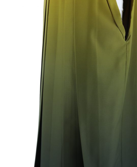 卒業式袴単品レンタル[無地]濃いカラシ×深緑ぼかし[身長153-157cm]No.576